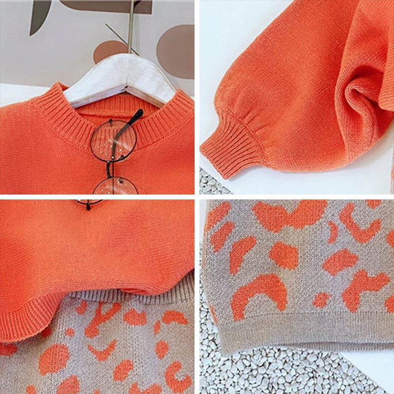 חליפת חצאית סריג מנומרת- טליה